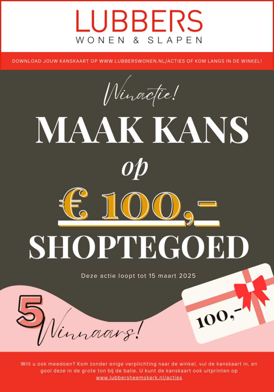 Maak kans op € 100,- shoptegoed!