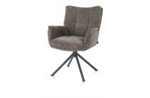 Henders en Hazel grafiet frame met relaxsysteem - draaibaar - stof Livigno Bruin eetkamer fauteuil