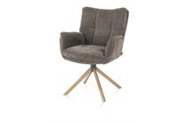 Henders en Hazel eiken frame met relaxsysteem - draaibaar - stof Livigno Bruin eetkamer fauteuil