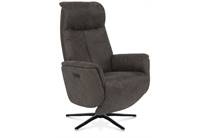 Henders en Hazel NOCARA fauteuil relax- - manueel - zwarte poot - vaste hoofdsteun - stof Oregon Lava