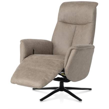 Henders en Hazel relax- - 2-motoren - zwarte poot - verstelbare hoofdsteun - stof Oregon lava Beige