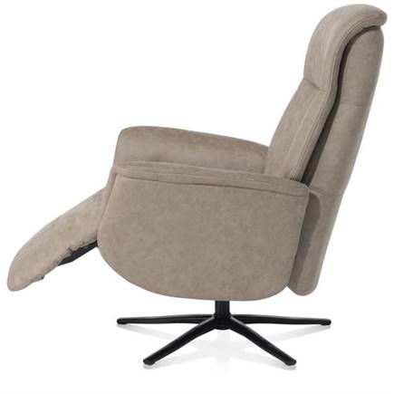 Henders en Hazel relax- - 2-motoren - zwarte poot - verstelbare hoofdsteun - stof Oregon lava Beige