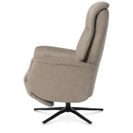 Henders en Hazel relax- - 2-motoren - zwarte poot - verstelbare hoofdsteun - stof Oregon lava Beige