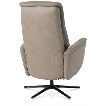 Henders en Hazel relax- - 2-motoren - zwarte poot - verstelbare hoofdsteun - stof Oregon lava Beige