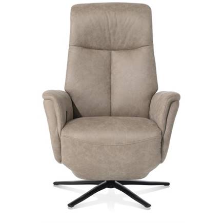 Henders en Hazel relax- - 2-motoren - zwarte poot - verstelbare hoofdsteun - stof Oregon lava Beige