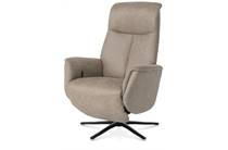 Henders en Hazel relax- - 2-motoren - zwarte poot - verstelbare hoofdsteun - stof Oregon lava Beige fauteuil