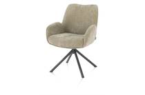 Henders en Hazel RILEY eetkamer fauteuil 4-poots grafiet frame - draaibaar + pocket - stof Cadiz Olijf