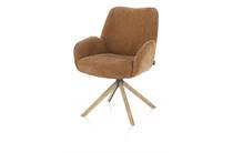 Henders en Hazel RILEY eetkamer fauteuil 4-poots naturel eiken - draaibaar + pocket - stof Cadiz Koper