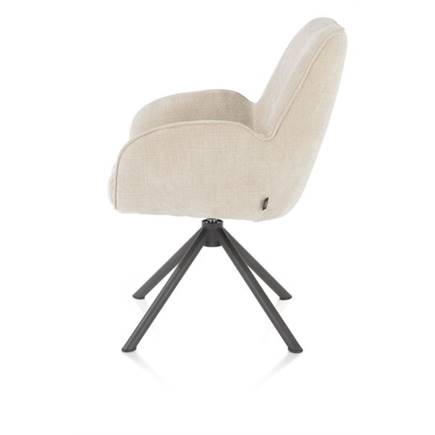 Henders en Hazel 4-poots grafiet frame met relaxsysteem - draaibaar + pocket - stof Cadiz Creme