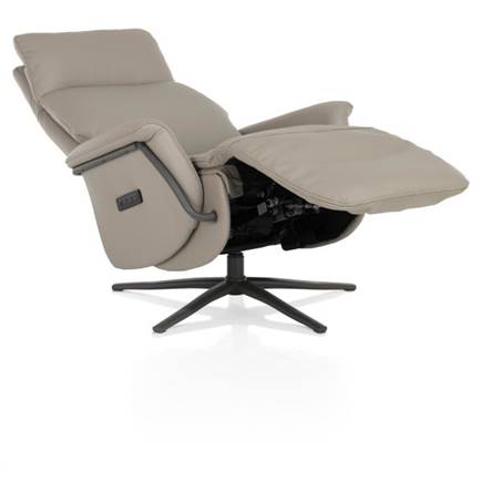 Henders en Hazel relax- - 3-motoren - graphiet poot - electrische hoofdsteun - leder Maine taupe