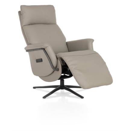 Henders en Hazel relax- - 3-motoren - graphiet poot - electrische hoofdsteun - leder Maine taupe