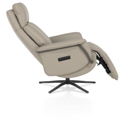 Henders en Hazel relax- - 3-motoren - graphiet poot - electrische hoofdsteun - leder Maine taupe