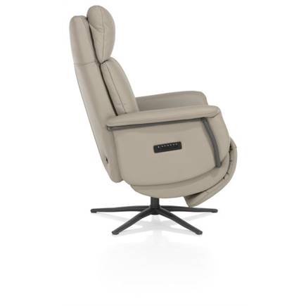 Henders en Hazel relax- - 3-motoren - graphiet poot - electrische hoofdsteun - leder Maine taupe