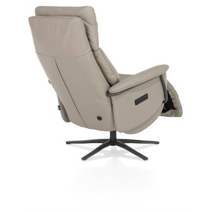 Henders en Hazel relax- - 3-motoren - graphiet poot - electrische hoofdsteun - leder Maine taupe