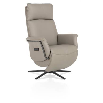 Henders en Hazel relax- - 3-motoren - graphiet poot - electrische hoofdsteun - leder Maine taupe