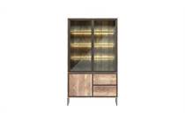 Henders en Hazel TRAPANI bergkast buffet 120 cm - 2-glasdeuren + 1-deur + 2-laden (+ LED)