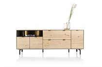 XOOON 210 cm. - 3-deuren + 2-laden + 3-niches + led incl. metalen poten dressoir