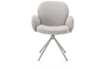 XOOON JAXON eetkamer fauteuil Silk Grey frame - draaibaar - pocket - stof Brioni Kiezel