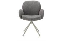 XOOON JAXON eetkamer fauteuil Silk Grey frame - draaibaar - stof Brioni Lever