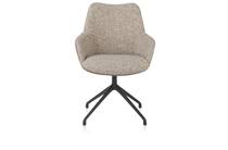 XOOON MATS eetkamer fauteuil aluminium frame 4-poots - draaibaar - combi Pala cognac + Luton koper