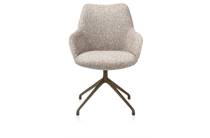 XOOON aluminium frame 4-poots - draaibaar steelbrown - stof Luton Koper eetkamer fauteuil