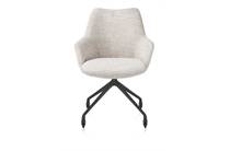 XOOON aluminium frame wielen rough off black - stof Luton Creme eetkamer fauteuil