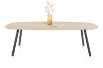 XOOON NIORA ronde tafel eetkamertafel 210 x 110 cm - deens ovaal - metalen poot Graphite Naturel
