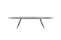 XOOON NIORA salontafel 150 x 50 cm - HPL marmer licht grijs Metal Graphite