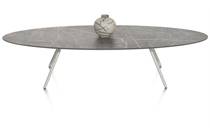XOOON NIORA salontafel 150 x 50 cm - HPL marmer licht grijs Silk Grey