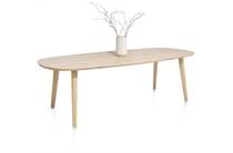 XOOON eetkamertafel 260 x 110 cm - Deens ovaal blad met houten poot Natural ronde tafel