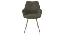 XOOON ODIN eetkamer fauteuil metalen frame RAL 7034 - grijs-groen - stof Vada mosgroen