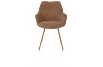 XOOON metalen frame RAL 1011 - biscuit - stof Vada koper eetkamer fauteuil