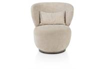 XOOON SOLEE fauteuil 360 draaibaar - incl. lende-kussen - combi stof Luton & Cadiz - frame tone in tone Creme