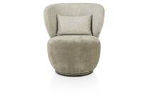 XOOON SOLEE fauteuil 360 draaibaar - incl. lende-kussen - combi stof Luton & Cadiz - frame tone in tone Groen