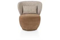 XOOON SOLEE fauteuil 360 draaibaar - incl. lende-kussen - combi stof Luton & Cadiz - frame tone in tone Koper