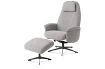 XOOON relax- incl. poef - graphiet frame - stof Vada kiezel of koper Kiezel fauteuil