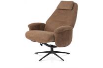 XOOON TONALE fauteuil relax- incl. poef - graphiet frame - stof Vada kiezel of koper Koper