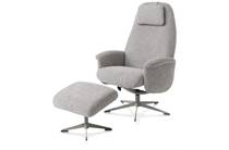 XOOON relax- incl. poef - silk grey frame - stof Vada kiezel fauteuil