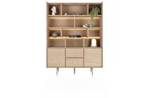 XOOON VALGARD bergkast buffet 160 cm - 2-deuren + 2-laden + 11-niches (+ LED)